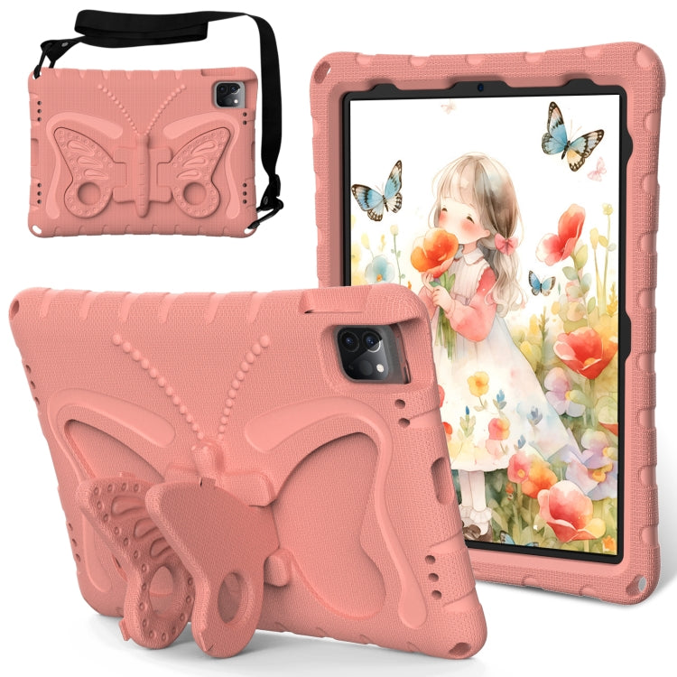 For iPad Air 11 2024 Butterfly Bracket EVA Shockproof Tablet Case(Pink Orange) - iPad Air 11 2024 Cases by PMC Jewellery | Online Shopping South Africa | PMC Jewellery | Buy Now Pay Later Mobicred