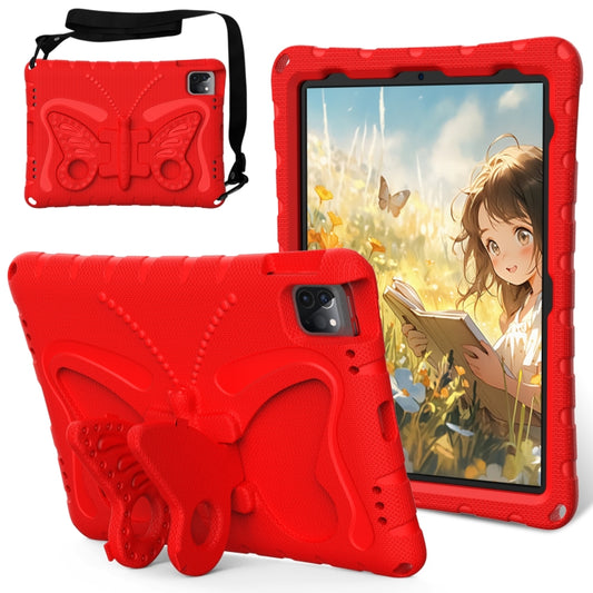 For iPad Air 11 2024 Butterfly Bracket EVA Shockproof Tablet Case(Red) - iPad Air 11 2024 Cases by PMC Jewellery | Online Shopping South Africa | PMC Jewellery | Buy Now Pay Later Mobicred