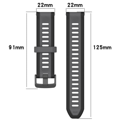 For Garmin Forerunner 265 22mm Two Color Textured Silicone Watch Band(Teal) - Watch Bands by PMC Jewellery | Online Shopping South Africa | PMC Jewellery