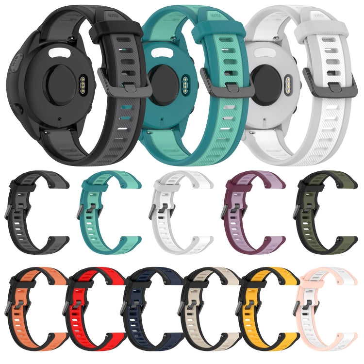 For Amazfit 3 22mm Two-Color Textured Silicone Watch Band(Starlight + Black) - Watch Bands by PMC TechLife | Online Shopping South Africa | PMC TechLife