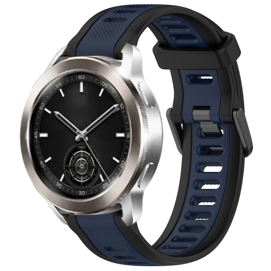 For Xiaomi Watch S3 22mm Two Color Textured Silicone Watch Band(Midnight Blue+Black) - Watch Bands by PMC Jewellery | Online Shopping South Africa | PMC Jewellery