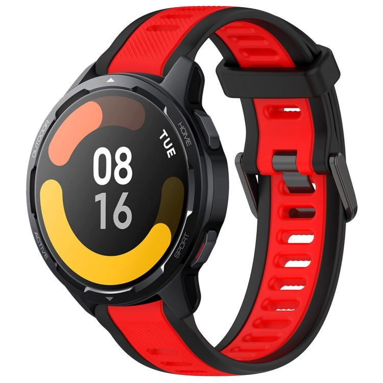 For Xiaomi Watch S1 Active 22mm Two Color Textured Silicone Watch Band(Red+Black) - Watch Bands by PMC Jewellery | Online Shopping South Africa | PMC Jewellery