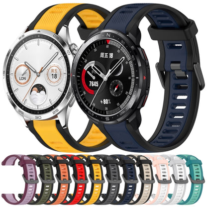 For Huawei Watch 4 22mm Two Color Textured Silicone Watch Band(Starlight + Black) - Watch Bands by PMC Jewellery | Online Shopping South Africa | PMC Jewellery