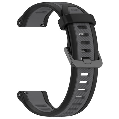 For Amazfit GTS 2 Mini 20mm Two-Color Textured Silicone Watch Band(Grey+Black) - Watch Bands by PMC Jewellery | Online Shopping South Africa | PMC Jewellery