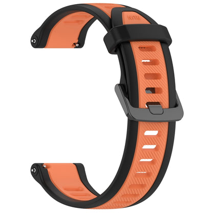 For Garmin Active 5 20mm Two Color Textured Silicone Watch Band(Orange+Black) - Watch Bands by PMC Jewellery | Online Shopping South Africa | PMC Jewellery
