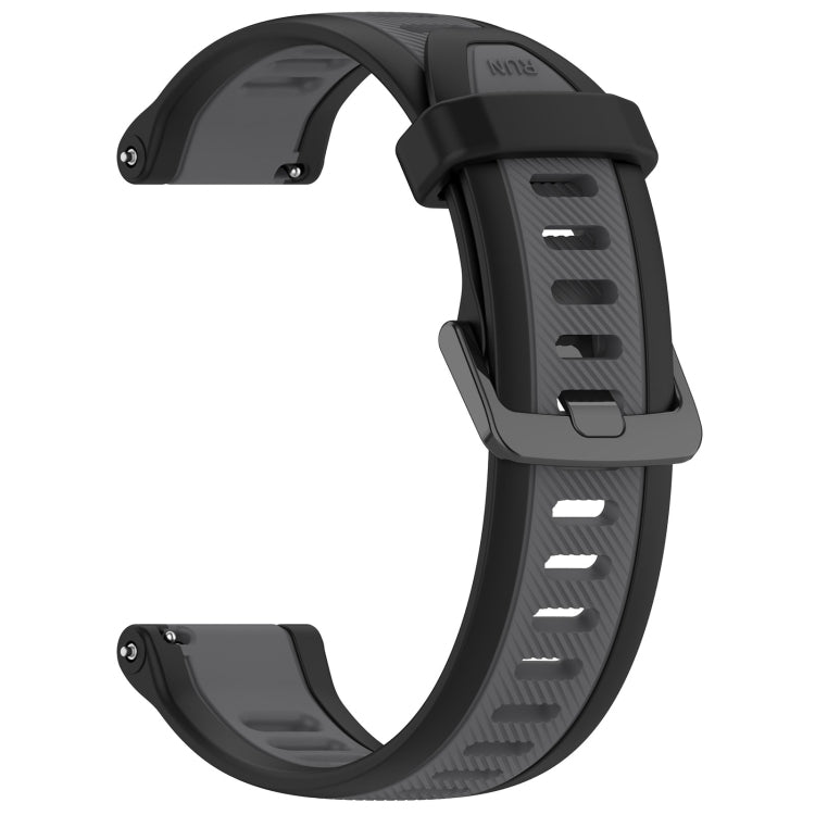For Garmin VivoMove Trend 20mm Two Color Textured Silicone Watch Band(Grey+Black) - Watch Bands by PMC Jewellery | Online Shopping South Africa | PMC Jewellery
