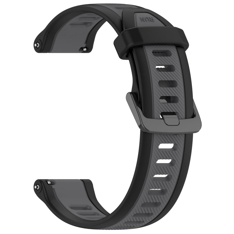 For Garmin Venu 20mm Two Color Textured Silicone Watch Band(Grey+Black) - Watch Bands by PMC TechLife | Online Shopping South Africa | PMC TechLife