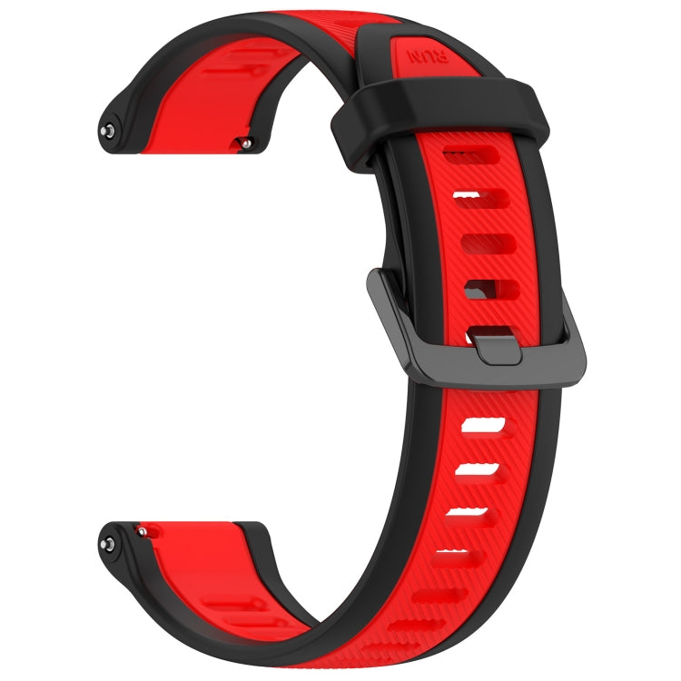 For Garmin Venu SQ 20mm Two Color Textured Silicone Watch Band(Red+Black) - Watch Bands by PMC Jewellery | Online Shopping South Africa | PMC Jewellery