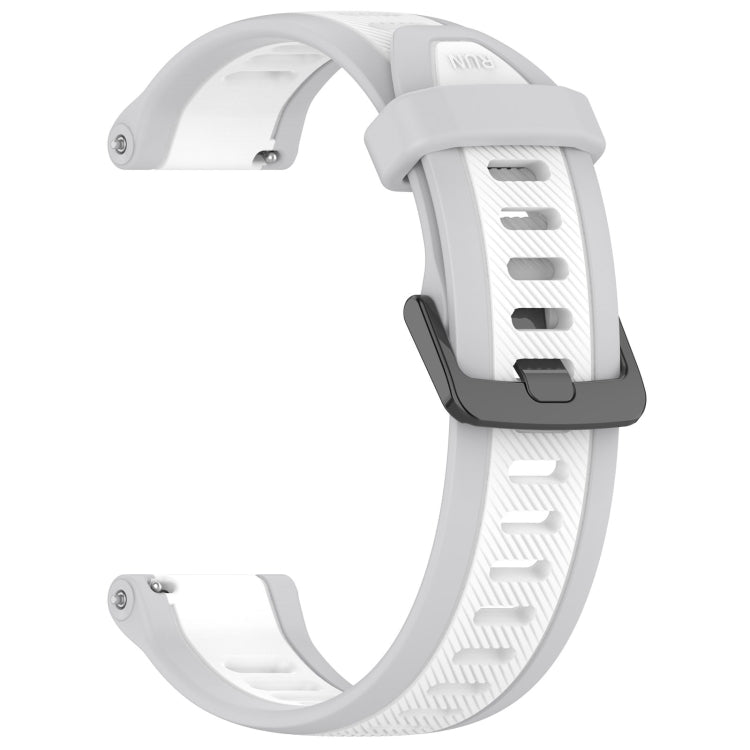 For Garmin Approach S40 20mm Two Color Textured Silicone Watch Band(White+Grey) - Watch Bands by PMC Jewellery | Online Shopping South Africa | PMC Jewellery