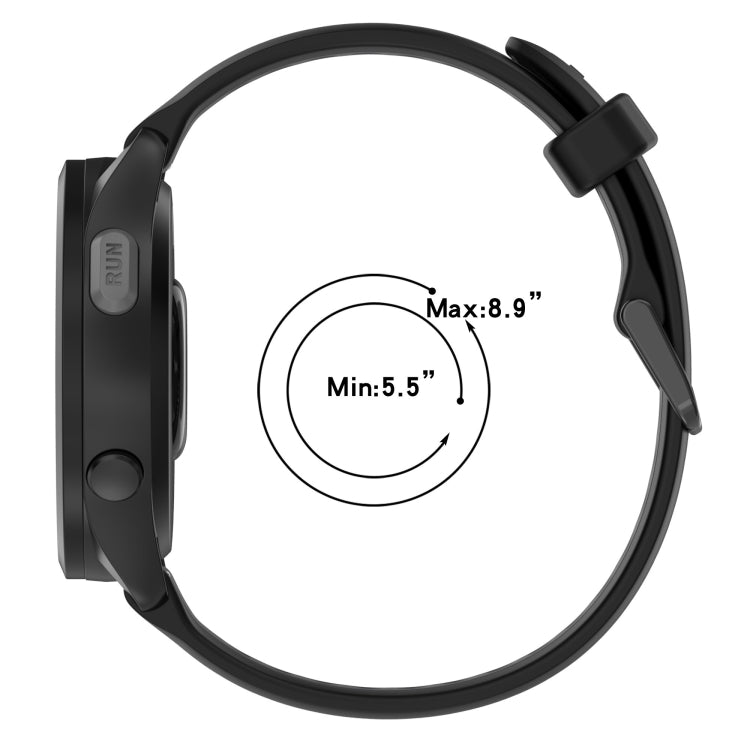 For Garmin Forerunner 55 20mm Two Color Textured Silicone Watch Band(Grey+Black) - Watch Bands by PMC TechLife | Online Shopping South Africa | PMC TechLife
