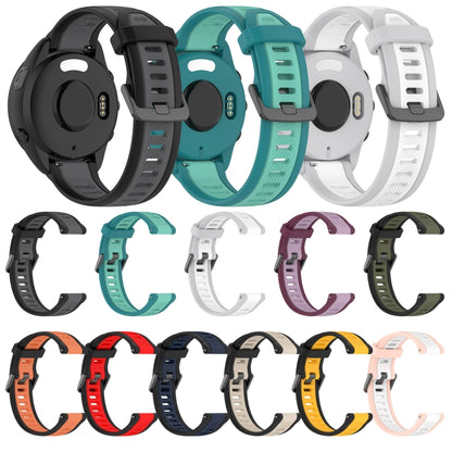 For Garmin Active S 18mm Two Color Textured Silicone Watch Band(Teal) - Watch Bands by PMC Jewellery | Online Shopping South Africa | PMC Jewellery