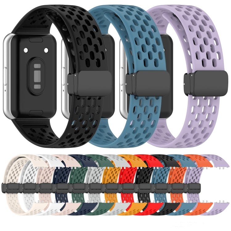 For Samsung Galaxy Fit 3 Hole Style Magnetic Folding Buckle Silicone Watch Band(Starlight) - Watch Bands by PMC Jewellery | Online Shopping South Africa | PMC Jewellery