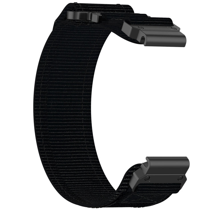 For Garmin  Instinct 2 Solar 22mm Nylon Hook And Loop Fastener Watch Band(Black) - Watch Bands by PMC TechLife | Online Shopping South Africa | PMC TechLife