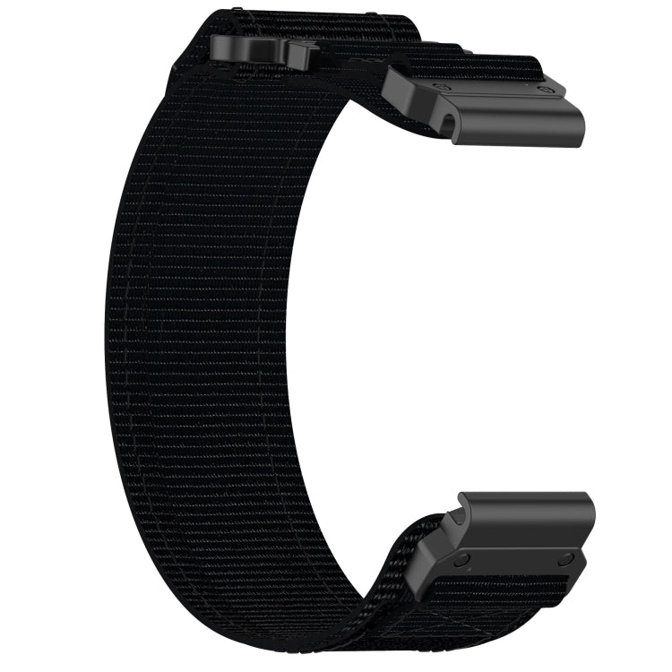 For Garmin MARQ Athlete Gen 2 22mm Nylon Hook And Loop Fastener Watch Band(Black) - Watch Bands by PMC Jewellery | Online Shopping South Africa | PMC Jewellery