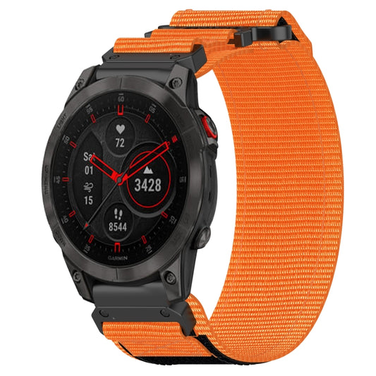 For Garmin EPIX Gen 2 22mm Nylon Hook And Loop Fastener Watch Band(Orange) - Watch Bands by PMC Jewellery | Online Shopping South Africa | PMC Jewellery