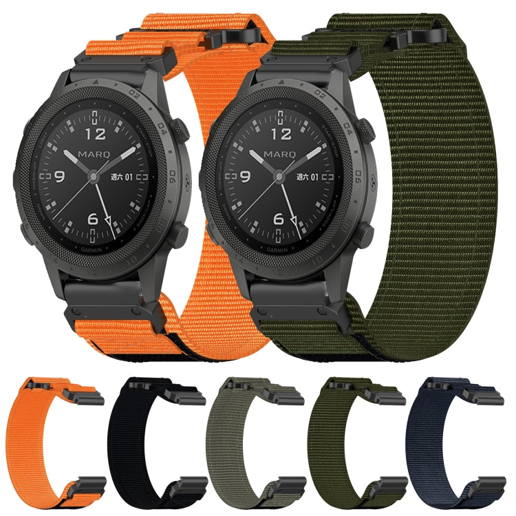 For Garmin Approach S62 22mm Nylon Hook And Loop Fastener Watch Band(Black) - Watch Bands by PMC TechLife | Online Shopping South Africa | PMC TechLife