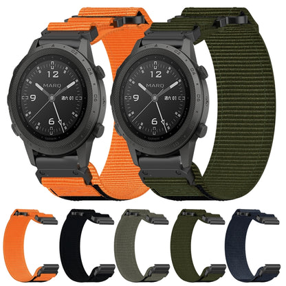 For Garmin Fenix 5 Plus 22mm Nylon Hook And Loop Fastener Watch Band(Black) - Watch Bands by PMC Jewellery | Online Shopping South Africa | PMC Jewellery