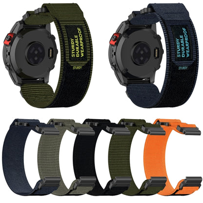 For Garmin MARQ Golfer Gen 2 22mm Nylon Hook And Loop Fastener Watch Band(Army Green) - Watch Bands by PMC Jewellery | Online Shopping South Africa | PMC Jewellery