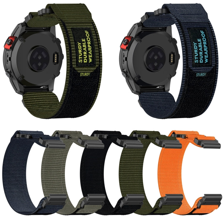 For Garmin Fenix 5 Plus 22mm Nylon Hook And Loop Fastener Watch Band(Black) - free shipping - PMC TechLife - Order now!