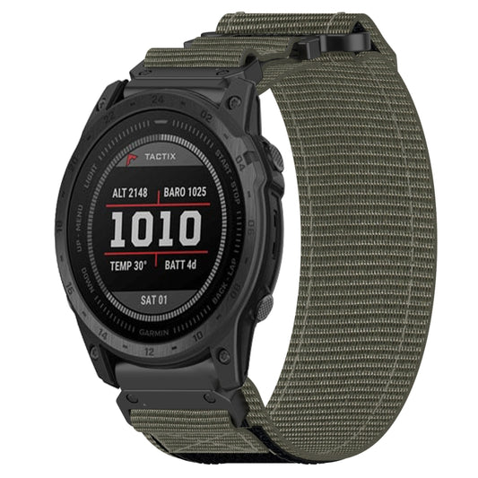 For Garmin Tactix 7 26mm Nylon Hook And Loop Fastener Watch Band(Grey) - Watch Bands by PMC Jewellery | Online Shopping South Africa | PMC Jewellery