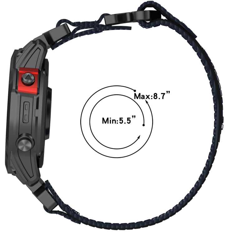 For Garmin Epix Pro 51mm 26mm Nylon Hook And Loop Fastener Watch Band(Black) - Watch Bands by PMC Jewellery | Online Shopping South Africa | PMC Jewellery