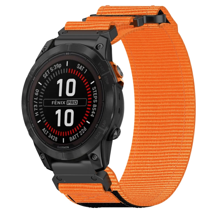 For Garmin Fenix 7S Pro 42mm 20mm Nylon Hook And Loop Fastener Watch Band(Orange) - Watch Bands by PMC Jewellery | Online Shopping South Africa | PMC Jewellery
