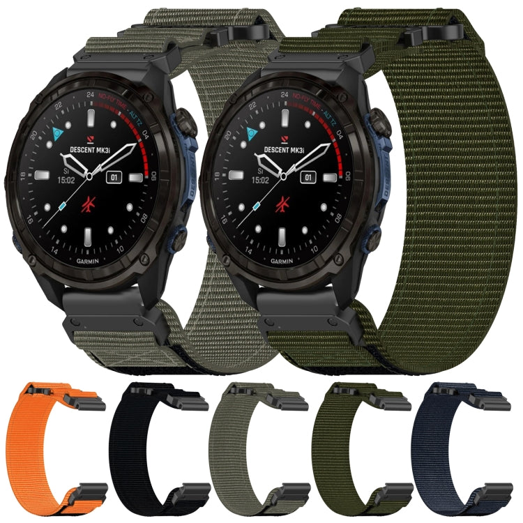 For Garmin Fenix 7S 20mm Nylon Hook And Loop Fastener Watch Band(Army Green) - Watch Bands by PMC Jewellery | Online Shopping South Africa | PMC Jewellery