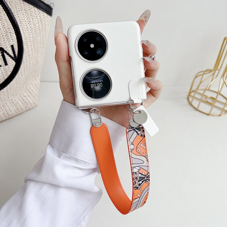 For Huawei Pocket 2 Wristband Folding Shockproof Phone Case(Orange) - Huawei Cases by PMC TechLife | Online Shopping South Africa | PMC TechLife | Buy Now Pay Later Mobicred