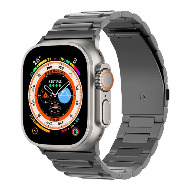 For Apple Watch Series 9 45mm I-Shaped Titanium Watch Band(Black) - Watch Bands by PMC Jewellery | Online Shopping South Africa | PMC Jewellery