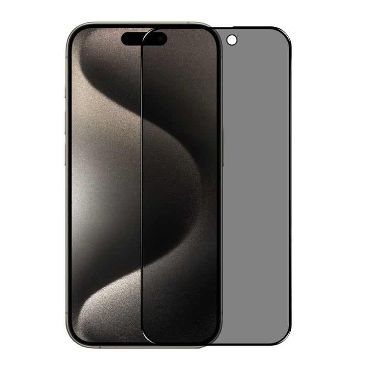 For iPhone 15 Pro NORTHJO A++ 28 Degree Privacy Full Glue Silk Printing Tempered Glass Film - iPhone 15 Pro Tempered Glass by NORTHJO | Online Shopping South Africa | PMC Jewellery | Buy Now Pay Later Mobicred