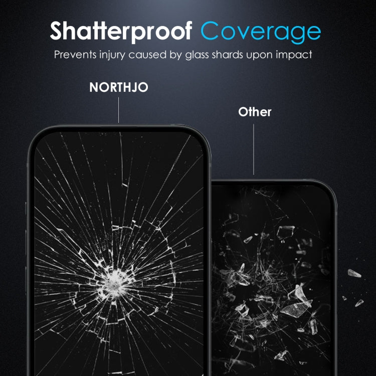 For iPhone 16 NORTHJO A++ 28 Degree Privacy Full Glue Silk Printing Tempered Glass Film - iPhone 16 Tempered Glass by NORTHJO | Online Shopping South Africa | PMC Jewellery | Buy Now Pay Later Mobicred