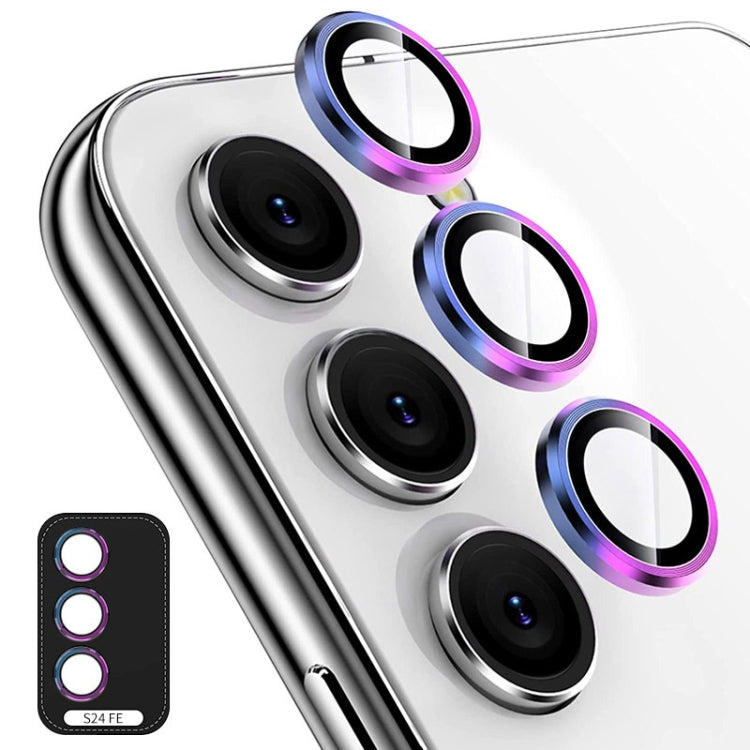 For Samsung Galaxy S24 FE 5G ENKAY Hat-Prince 9H Rear Camera Lens Aluminium Alloy Tempered Glass Film(Colorful) - Galaxy Tempered Glass by ENKAY | Online Shopping South Africa | PMC Jewellery | Buy Now Pay Later Mobicred