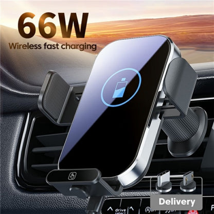 X10s Car Air Vent Hook 66W High Power Intelligent Induction Wireless Charger(Tarnish) - Wireless Charging Pads by PMC Jewellery | Online Shopping South Africa | PMC Jewellery | Buy Now Pay Later Mobicred