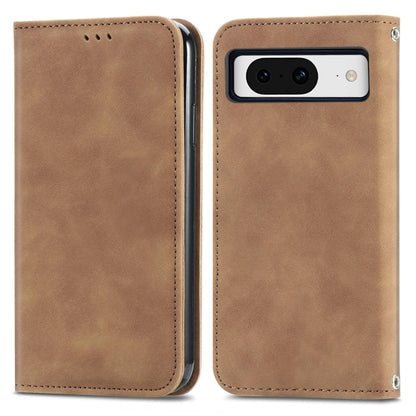 For Google Pixel 9 Retro Skin Feel Magnetic Flip Leather Phone Case(Brown) - Google Cases by PMC Jewellery | Online Shopping South Africa | PMC Jewellery | Buy Now Pay Later Mobicred