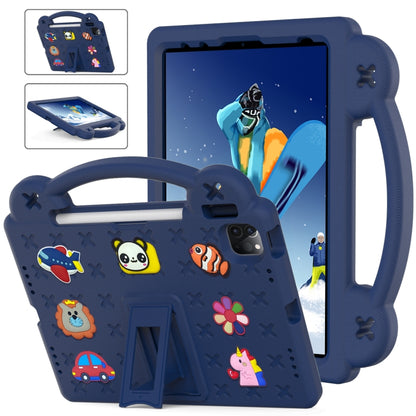 For  iPad Pro 11 2024 Handle Kickstand Children EVA Shockproof Tablet Case(Navy Blue) - iPad Pro 11 2024 Cases by PMC Jewellery | Online Shopping South Africa | PMC Jewellery | Buy Now Pay Later Mobicred