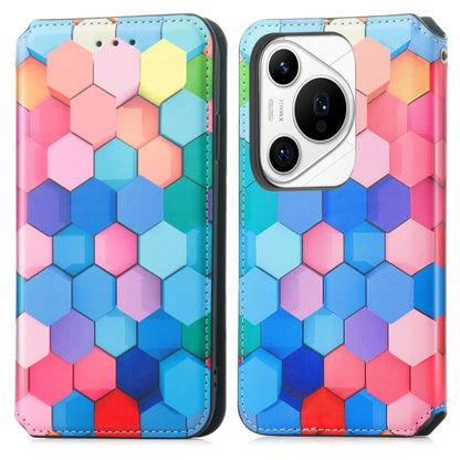 For Huawei Pura 70 Pro+ CaseNeo Colorful Magnetic Leather Phone Case(Colorful Cube) - Huawei Cases by PMC Jewellery | Online Shopping South Africa | PMC Jewellery | Buy Now Pay Later Mobicred