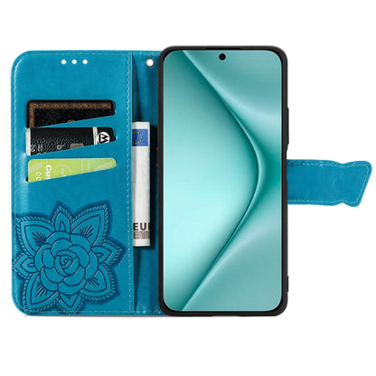 For Huawei Pura 70 Butterfly Love Flower Embossed Leather Phone Case(Blue) - Huawei Cases by PMC Jewellery | Online Shopping South Africa | PMC Jewellery | Buy Now Pay Later Mobicred