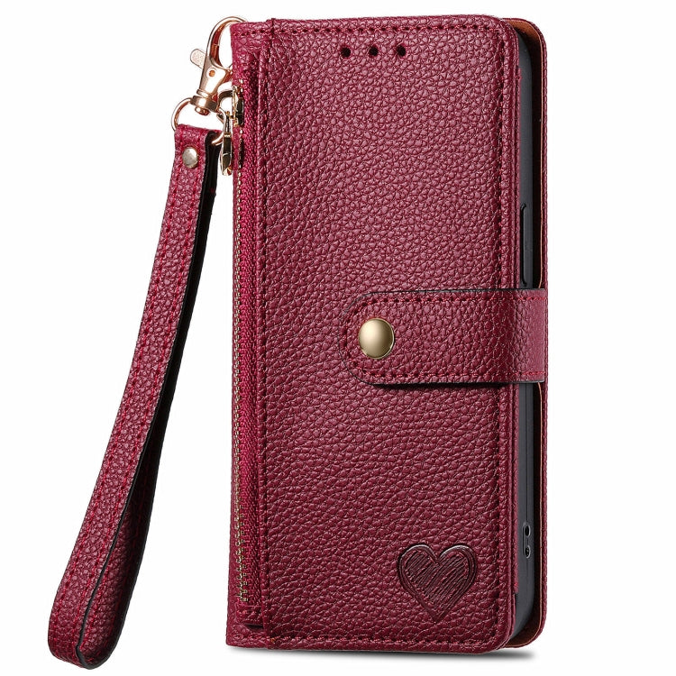 For Huawei Pura 70 Love Zipper Lanyard Leather Phone Case(Red) - Huawei Cases by PMC Jewellery | Online Shopping South Africa | PMC Jewellery | Buy Now Pay Later Mobicred