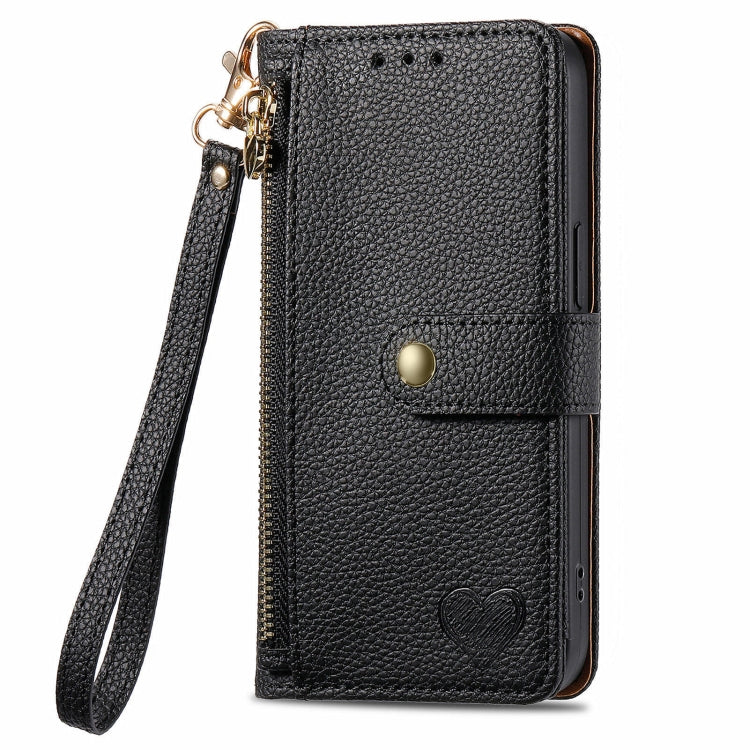 For Huawei Pura 70 Pro+ Love Zipper Lanyard Leather Phone Case(Black) - Huawei Cases by PMC Jewellery | Online Shopping South Africa | PMC Jewellery | Buy Now Pay Later Mobicred