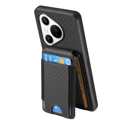 For Huawei Pura 70 Pro Carbon Fiber Vertical Flip Wallet Stand Phone Case(Black) - Huawei Cases by PMC Jewellery | Online Shopping South Africa | PMC Jewellery | Buy Now Pay Later Mobicred