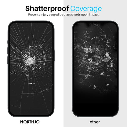 For iPhone 15 Plus NORTHJO 2pcs A++ Screen Protector Tempered Glass Film with Installation Frame - iPhone 15 Plus Tempered Glass by NORTHJO | Online Shopping South Africa | PMC Jewellery | Buy Now Pay Later Mobicred