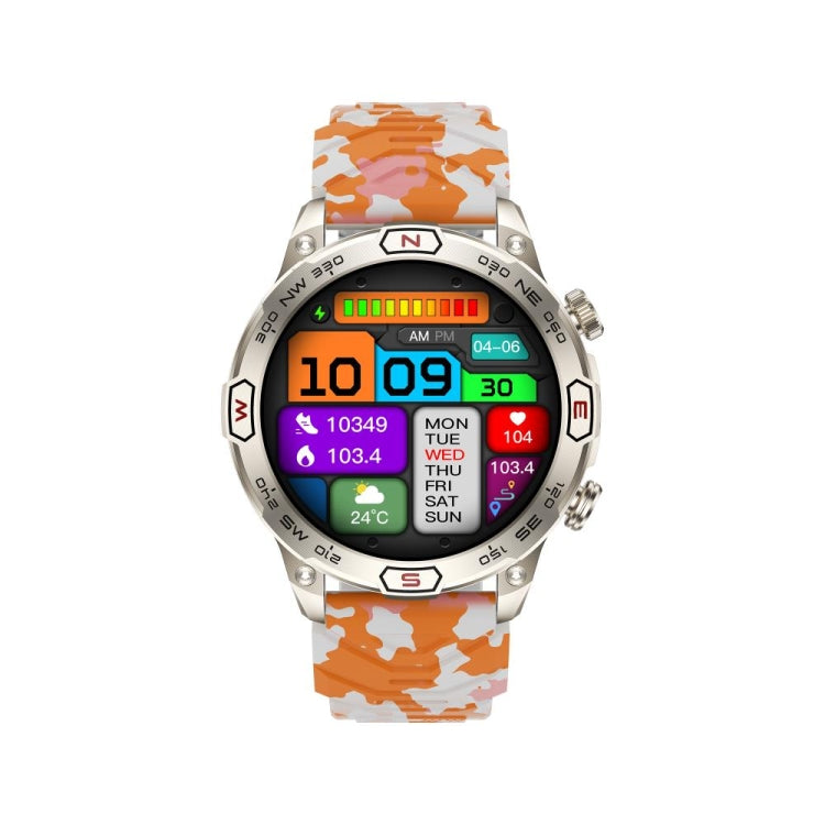 KC86 1.43 inch Color Screen Smart Watch, Support Bluetooth Call / Health Monitoring(Camouflage Orange) - Smart Watches by PMC Jewellery | Online Shopping South Africa | PMC Jewellery | Buy Now Pay Later Mobicred