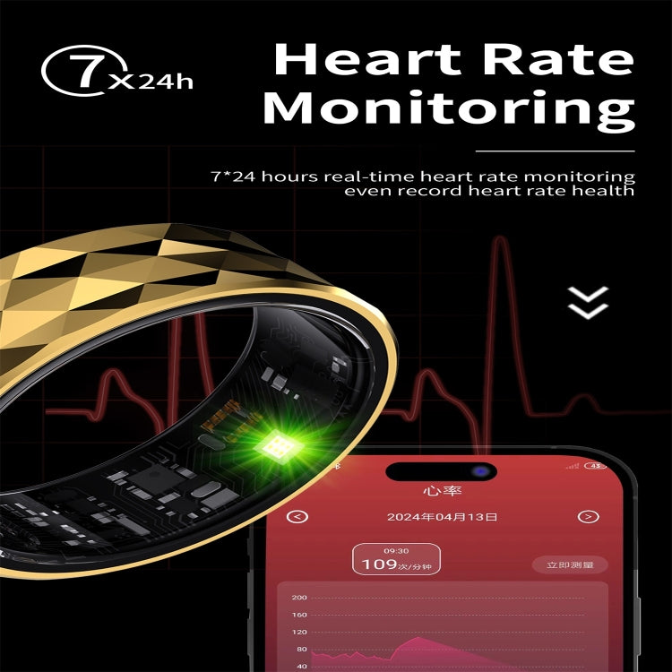 R12M SIZE 20 Smart Ring, Support Wellness Tracking / Multiple Exercise Modes(Black) - free shipping - PMC TechLife - Order now!