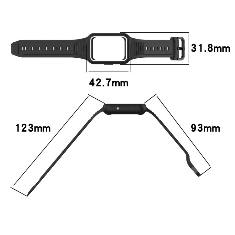 For  Huawei Band 9 NFC Two Color Frame Integrated Silicone Watch Band(Black) - free shipping - PMc TechLife - Order now!