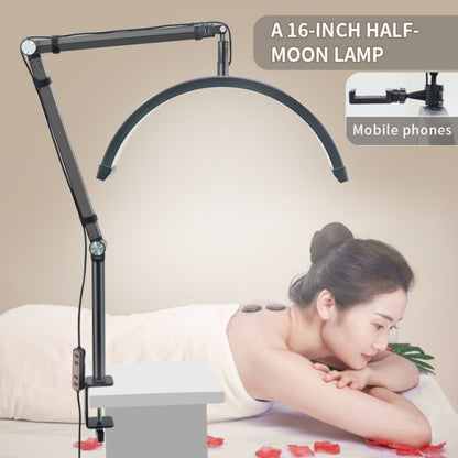 HD-M3X Pro 16 inch Adjustable Brightness Beauty Light Half Moon Light Eyelash Tech Lamp, Plug:UK Plug(Black) - Selfie Light by PMC Jewellery | Online Shopping South Africa | PMC Jewellery | Buy Now Pay Later Mobicred