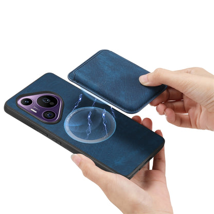 For Huawei Pura 70 Pro Retro Leather Card Bag Magnetic Phone Case(Blue) - Huawei Cases by PMC Jewellery | Online Shopping South Africa | PMC Jewellery | Buy Now Pay Later Mobicred