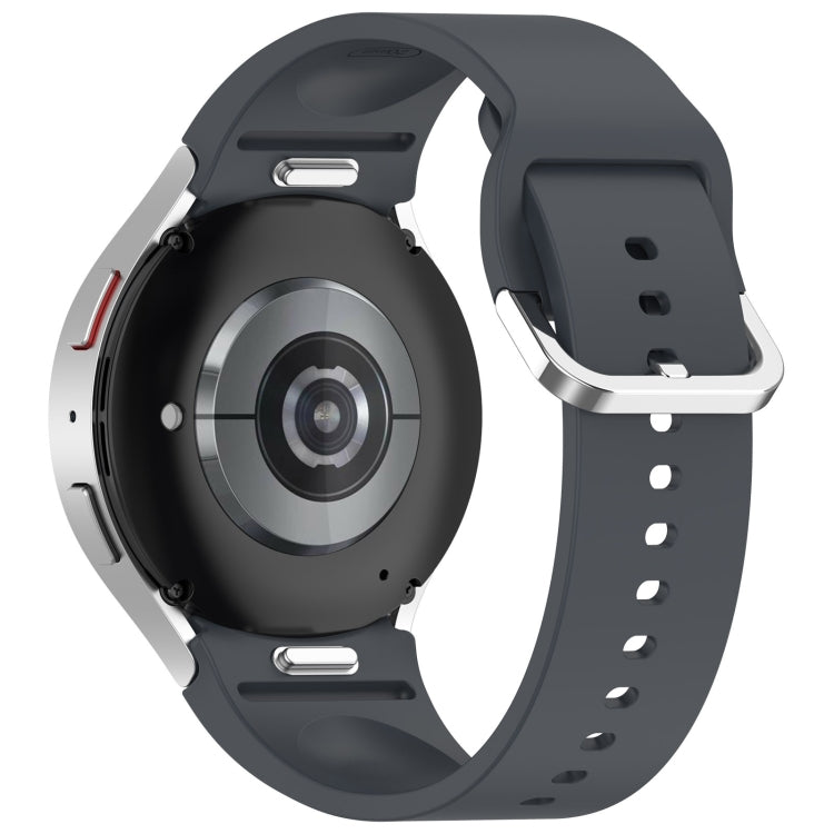 For Samsung Galaxy Watch7 40 / 44mm Solid Color Silver Buckle Quick Release Silicone Watch Band(Gray) - free shipping - PMC TechLife - Order now!