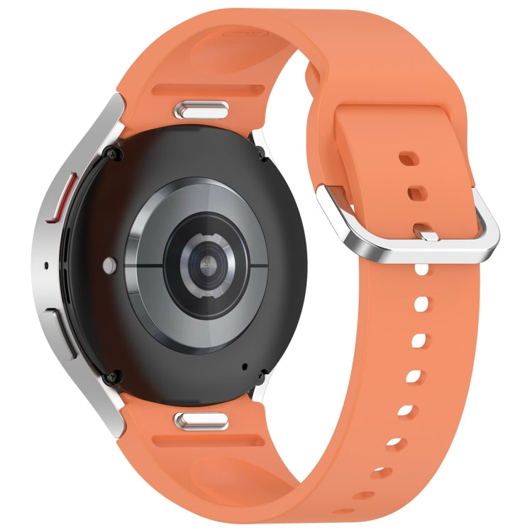 For Samsung Galaxy Watch7 40 / 44mm Solid Color Silver Buckle Quick Release Silicone Watch Band(Orange) - free shipping - PMC TechLife - Order now!