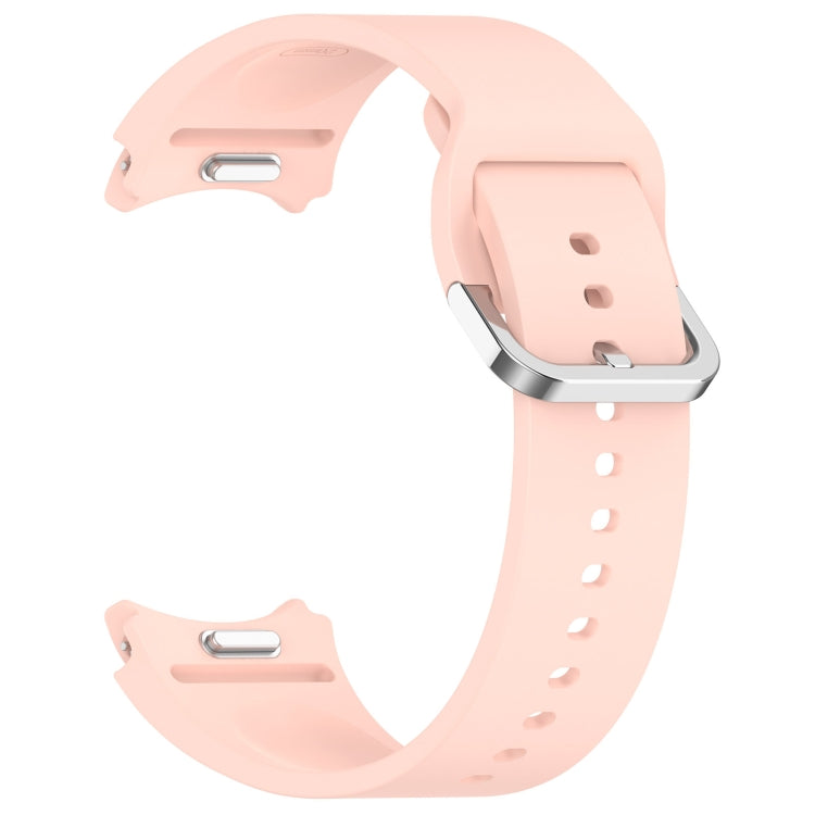For Samsung Galaxy Watch FE 40mm Solid Color Silver Buckle Quick Release Silicone Watch Band(Light Pink) - free shipping - PMC TechLife - Order now!