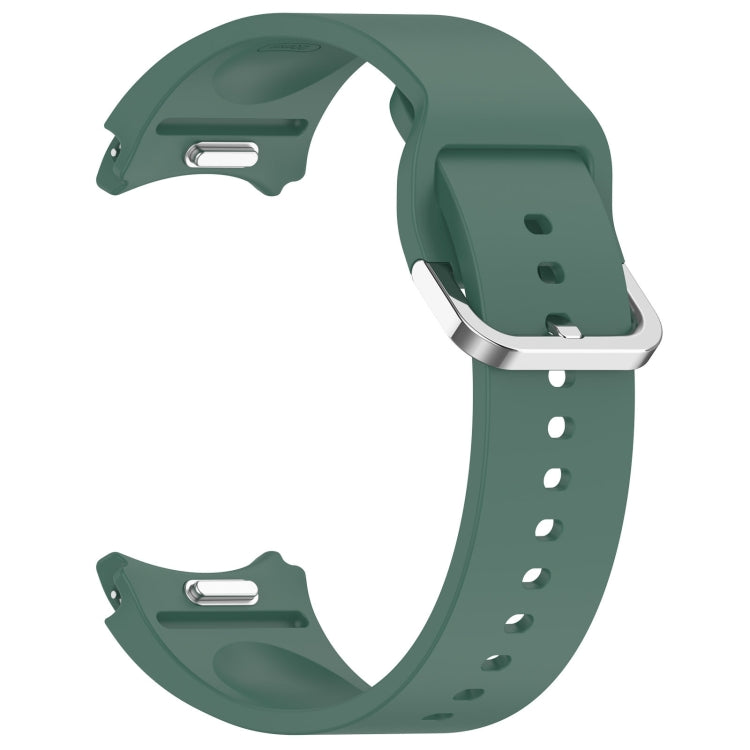 For Samsung Galaxy Watch 6 Classic 43mm Solid Color Silver Buckle Quick Release Silicone Watch Band(Green) - free shipping - PMC TechLife - Order now!